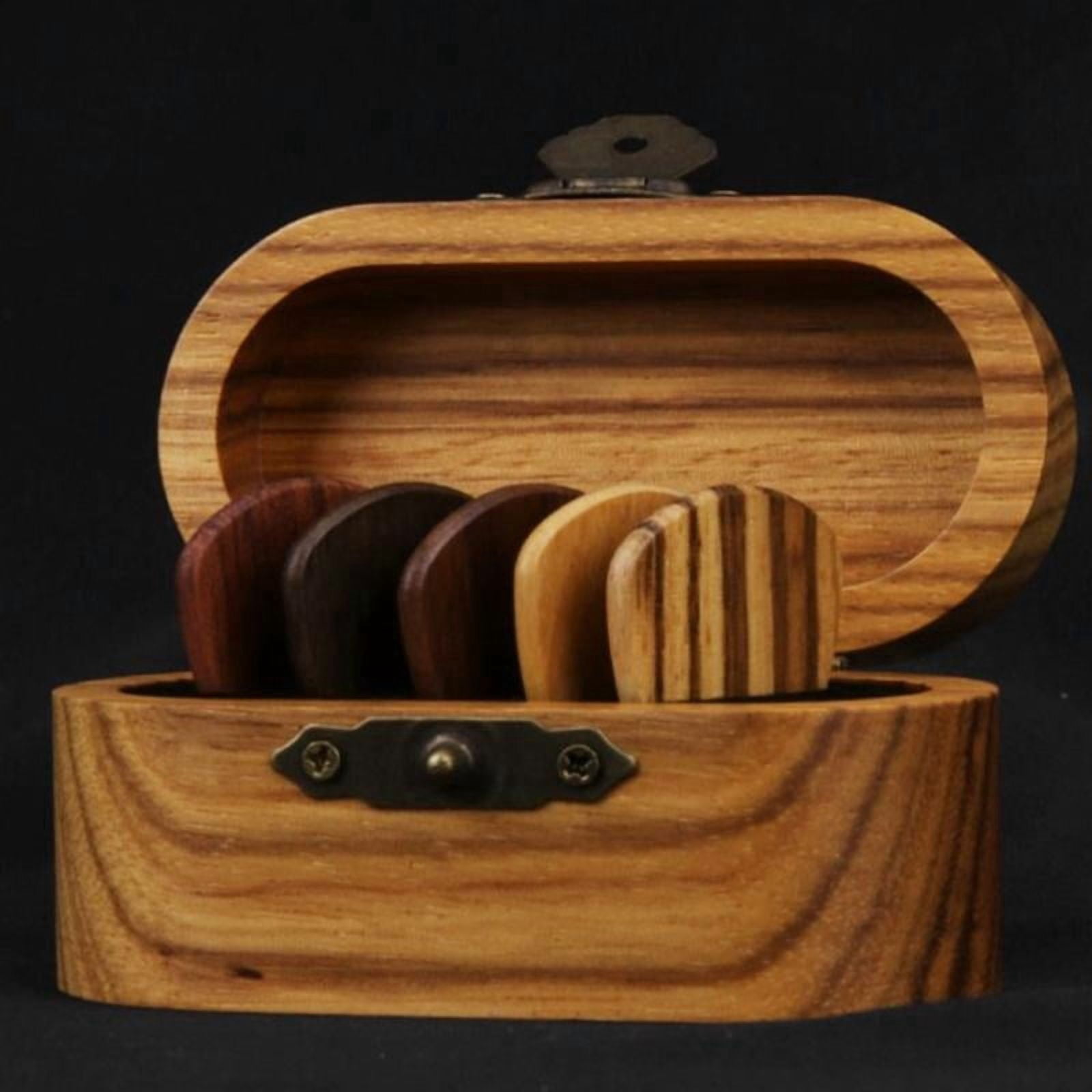 CEORPER Wooden Guitar Plectrums Holder Set Mini Jewelry Box Wooden Guitar Pick Box