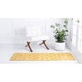 thumbnail image 3 of Unique Loom 3146471 2 ft. x 8 ft. 8 in. Rounded Trellis Frieze Runner Rug, Yellow, 3 of 5