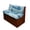 Blue Tropical Palm Tree & Ocean Wave Pattern, variant on XYZCANDO Camper Cushion Covers Stretch, Compatible with Chair Couch, RV Booth Seat Covers Fit for RV Camper Car Bench Sofa(2-Piece Set)