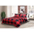 thumbnail image 2 of Safdie & Co. Édredon Ens 3PC K Buffalo Plaid Luxe Rouge/Noir, 2 of 2