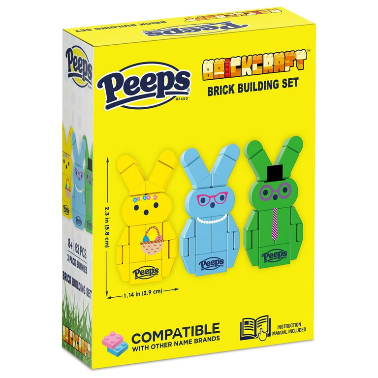 Brickcraft, Easter Bunny Toy Colors, 63-Piece Set, 3pk Bunnies