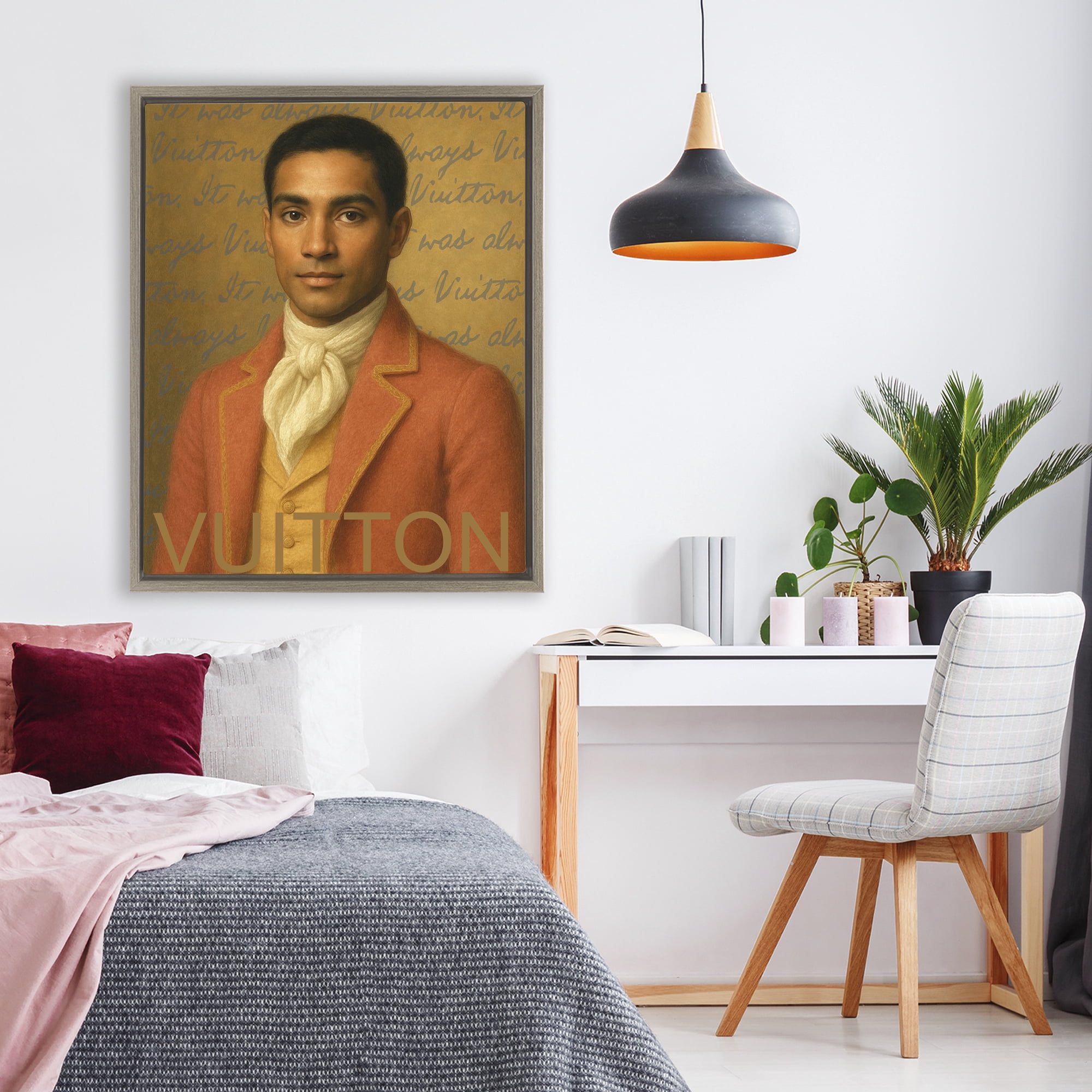 Stupell Industries Vintage Fashion Gent Brown Framed Floater Canvas Wall Art, design by Grotto Studios