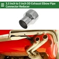 thumbnail image 2 of Rebajas únicas 3.5" OD a 5" OD Doblador de escape mandrel codo reductor concéntrico adaptador de tubo de acero inoxidable T304 6 pulgadas de longitud tono plateado, 2 of 7
