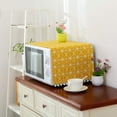 thumbnail image 2 of Microwave Oven Cover Dustproof, Cotton Microwave Oven Cover Dust Oil Proof Protection with Side Storage Pockets(Yellow Chess Board), 2 of 5