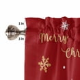 thumbnail image 5 of Black Santa Claus Merry Christmas Kitchen Curtains and Valances Set, Xmas Snowflake Red Rod Pocket Window Valance 18 Inch Window Curtain Panels for Living Room Bedroom Laundry, 27.5x36in, 3 Pieces, 5 of 7