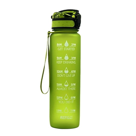 

Large Water Bottle With Motivational Time Marker & Removable Strainer For Fitness Gym And Outdoor Sports