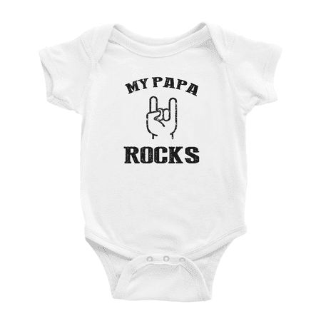 

My Papa Rocks Funny Baby Jumpsuits Boy Girl Unisex