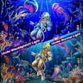 thumbnail image 2 of Blacklight Under the Sea Tapestry, UV Reactive Colorful Coral Plant Jellyfish Diver Wall Astronaut Tapestry for Bedroom Decor 6080 inch, 2 of 5