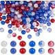 thumbnail image 1 of 240 cuentas de vidrio del 4 de julio, 6 colores, 8 mm, rojas, blancas y azules, redondas y sueltas., 1 of 8