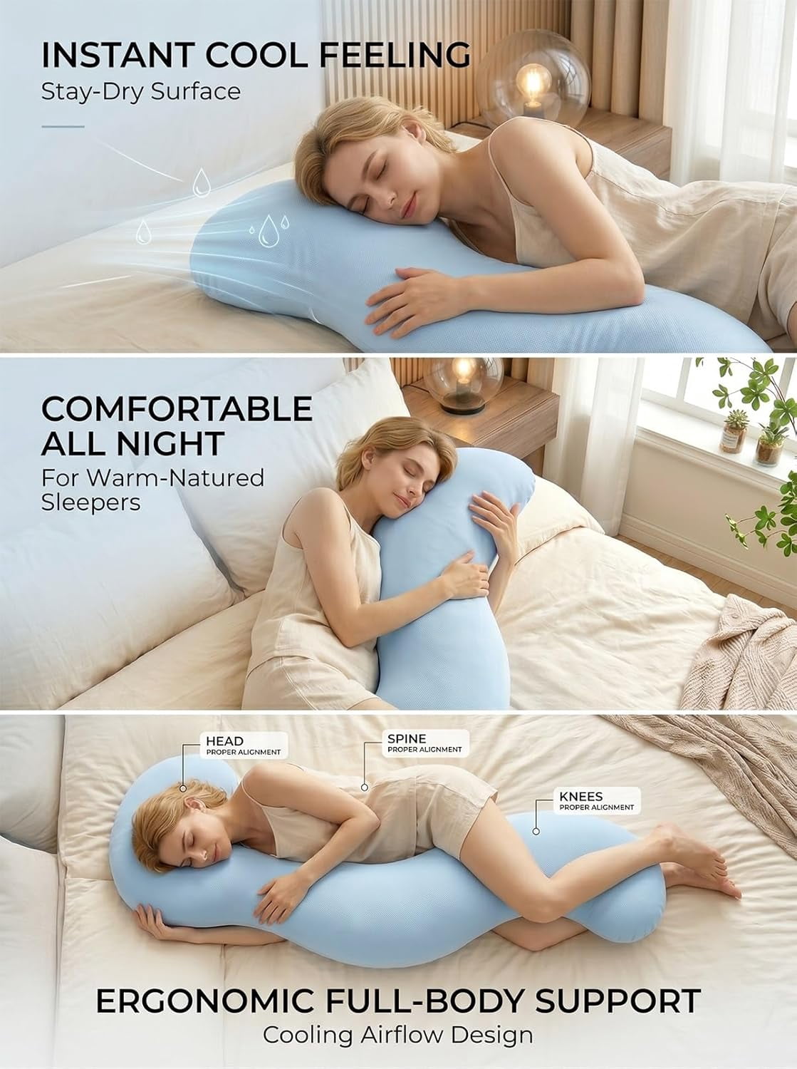 Pea Pod Body Pillow for Adults, Bolster Side Sleeper Hot, Ergonomic Cuddle Knee Pillow, Long Couch Hugging Cooling Full-Body, Comfort Huge Companion, Lumbar Support Sleeping, Memory Foam(Pink)