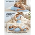 thumbnail image 3 of Pea Pod Body Pillow for Adults, Bolster Side Sleeper Hot, Ergonomic Cuddle Knee Pillow, Long Couch Hugging Cooling Full-Body, Comfort Huge Companion, Lumbar Support Sleeping, Memory Foam(Blue), 3 of 8