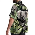 thumbnail image 3 of Koala Men's Short Sleeve Printed Button Down Beach Shirt Casual Summer Unisex Tops with Spread Collar, 3 of 6