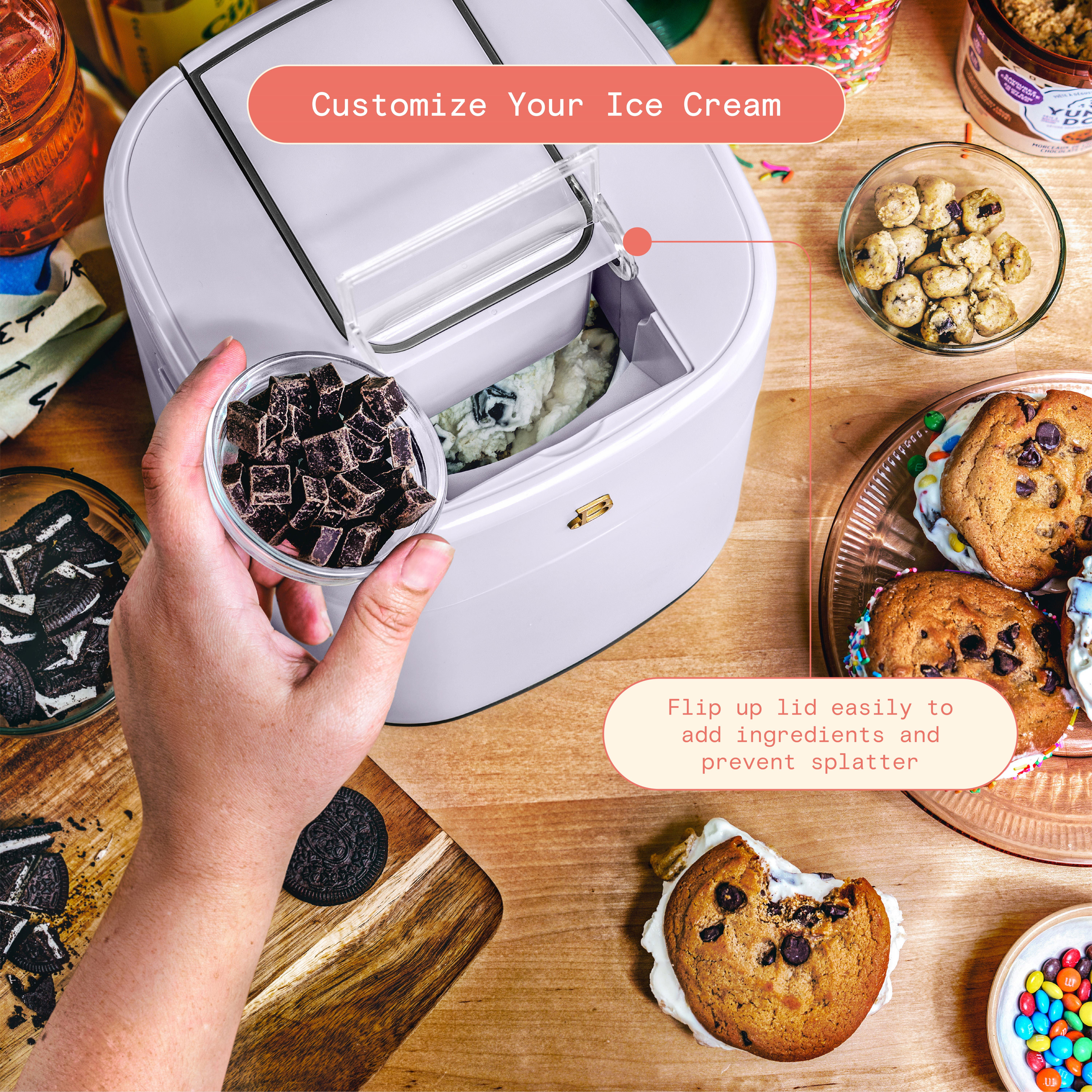 Beautiful 1.5 Qt Ice Cream Maker with Touch Activated Display, Lavender by Drew Barrymore