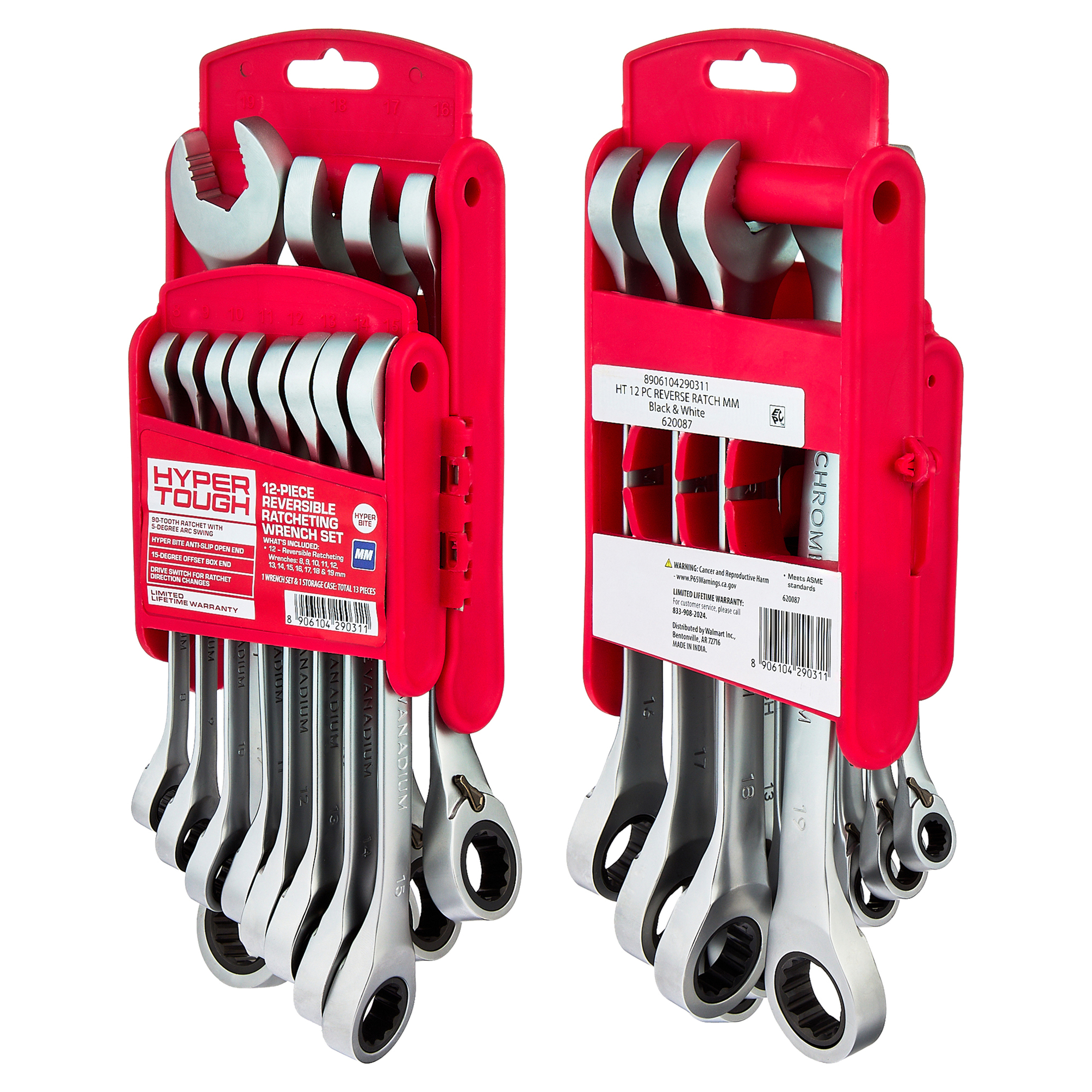 Hyper Tough 12-Piece Reversible Ratcheting Wrench Set, Metric photo 8
