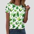 thumbnail image 2 of larppty St Patricks Day Shirt Women Short Sleeve Crew Neck Irish Shamrock Tops Loose Fit Luck Leaf Clover Patricks Shirt (Light Green, M), 2 of 4