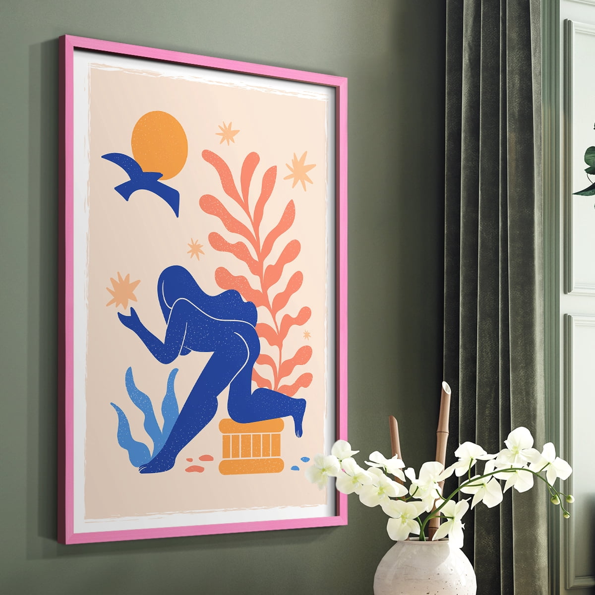 Matisse CCCLXV in Pink Solid Wood 8 x 10 Framed Print