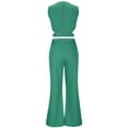 thumbnail image 6 of Abomasnow Womens 2 Piece Outfits Sets Casual Sweatsuits Streetwear, Palazzo Wide Leg Pants and Halter Neck Sleeveless Cropped Tops, 6 of 8