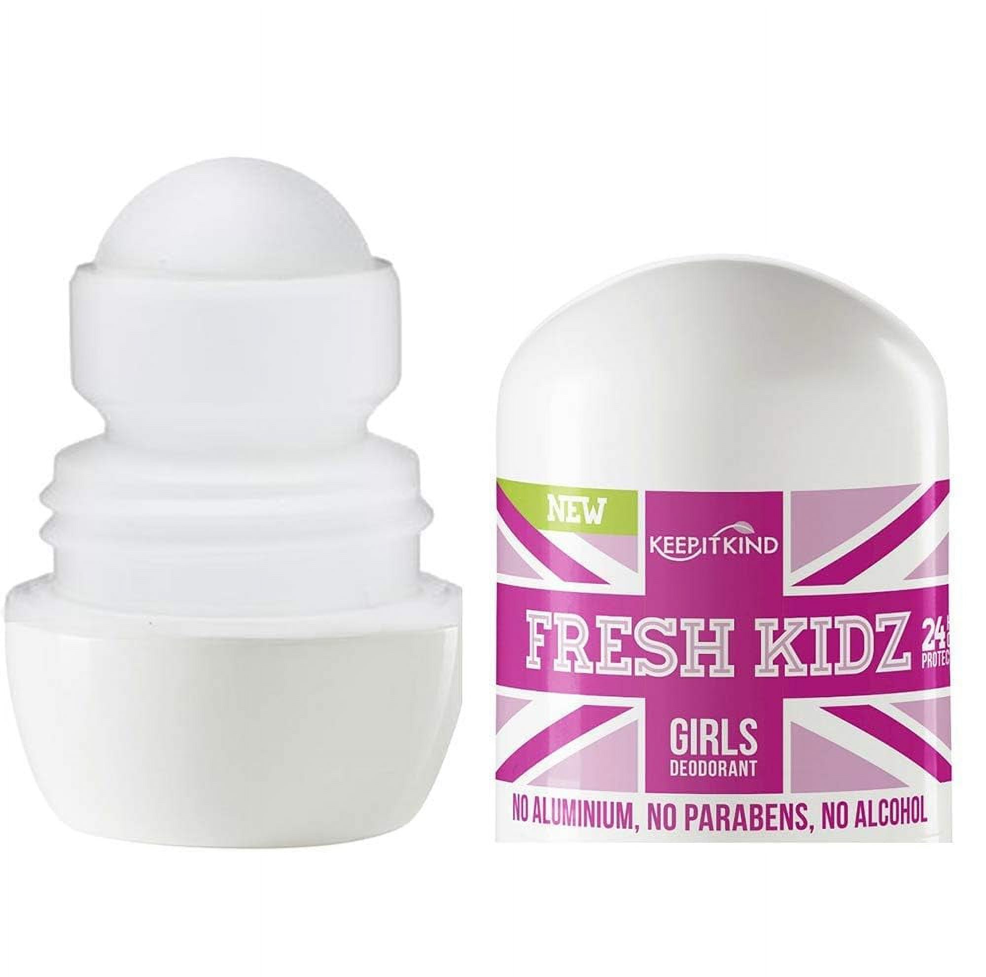 Fresh Kidz Roll On Deodorant for Kids and Teens - Baking Soda and Aluminum-free 24 Hour Protection for Sensitive Skin - Girls "Pink" 1.86 fl. oz. - image 2 of 4