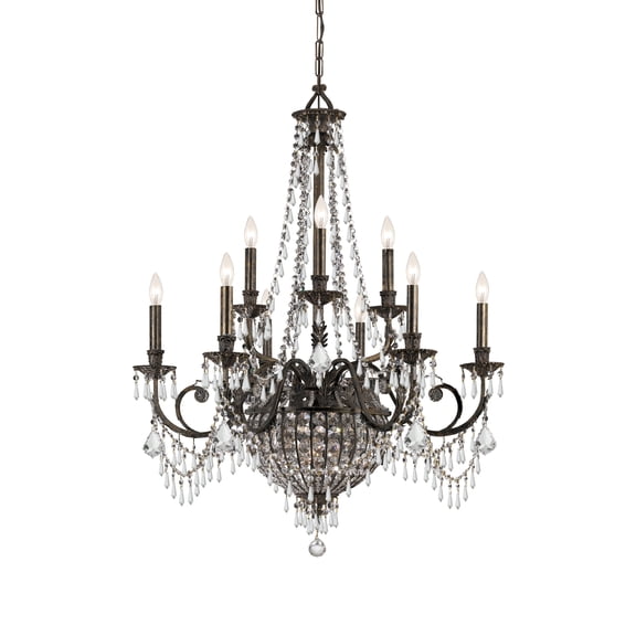 Twelve Light Chandelier     -Traditional Installation Crystorama Lighting 5168-Eb-Cl-Mwp
