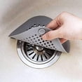 thumbnail image 1 of 2PCS Drain Hair Catcher, Silicone Square Shower Drain Cover, Flat Silicone Plug for Bathroom and Kitchen with Suction Cups, Filter Shower Drain Protection Flat Strainer Stopper (Gray), 1 of 5