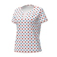 thumbnail image 2 of Naloa Red Blue Polka Dots Print T-Shirts Short Sleeve V Neck Tees for Women Fashion Tops Trendy Lightweight Soft Casual Summer Outfits Clothes, 2 of 5
