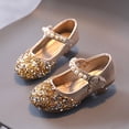 thumbnail image 6 of Gpaecead Girls Sequin Pearl Princess Dance Shoes Solid Color Non Slip Low Heel Performance Shoes For Kids, Gold, 6 of 8