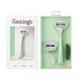thumbnail image 1 of Flamingo Rasoir Menthe et Or PLUS 6 Recharges et Gel à Raser Flamingo 6,7 Oz, 1 of 1