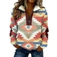 thumbnail image 3 of TaTaai Womens St Patricks Day Sweatshirt Color Block Half Zip Lapel Collar Casual Pullover Long Sleeve Shamrock Print Spring Top Gift, 3 of 8