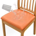 thumbnail image 1 of Nvzi Waterproof PU Leather Seat Covers for Dining Chairs, 2 Pack Dining Room Chair Seat Covers, Kitchen Chair Seat Covers Protectors 14.17-18.89inch (Orange), 1 of 5