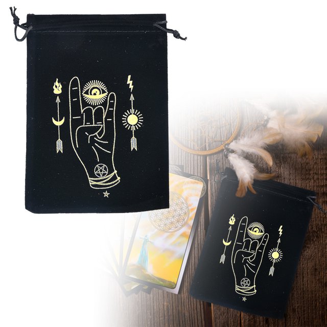Home Textile Storage Modern Tarot Card Pouch for Organizing Divination Accessories and Small Items – Universal Home Textile Storage Solution with Flannel Drawstring Bag