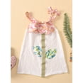 thumbnail image 2 of Little Girls Dress, Leaves Pattern Round Sling Straps Multi-layer Outfit, Loose Cute Sweet Summer Dress, 2 of 2