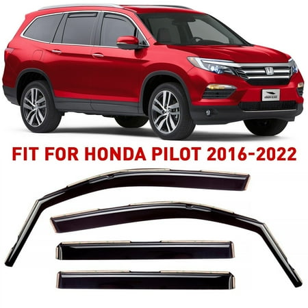 Voron Glass in-Channel Extra Durable Rain Guards for Honda Pilot 2016-2022 (Sport  EX-L  Special Edition  TrailSport)/Honda Passport 2019-2024  Window Deflectors Vent Window Visors  4 Pieces - 200519