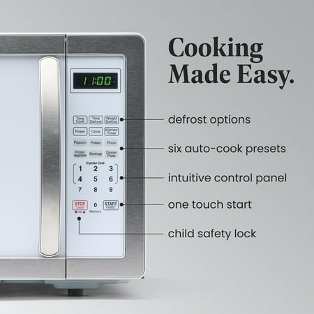 Farberware - Classic 1.1 Cu. Ft. Countertop Microwave Oven - Platinum white