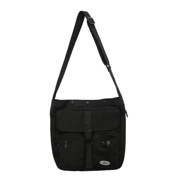 Crossbody Bag Large Capacity Adjustable Shoulder Strap Multiple Pockets Splash-resistant Wide Application Storage Nylon Casual Shoulder Messenger Bag Student Supply
