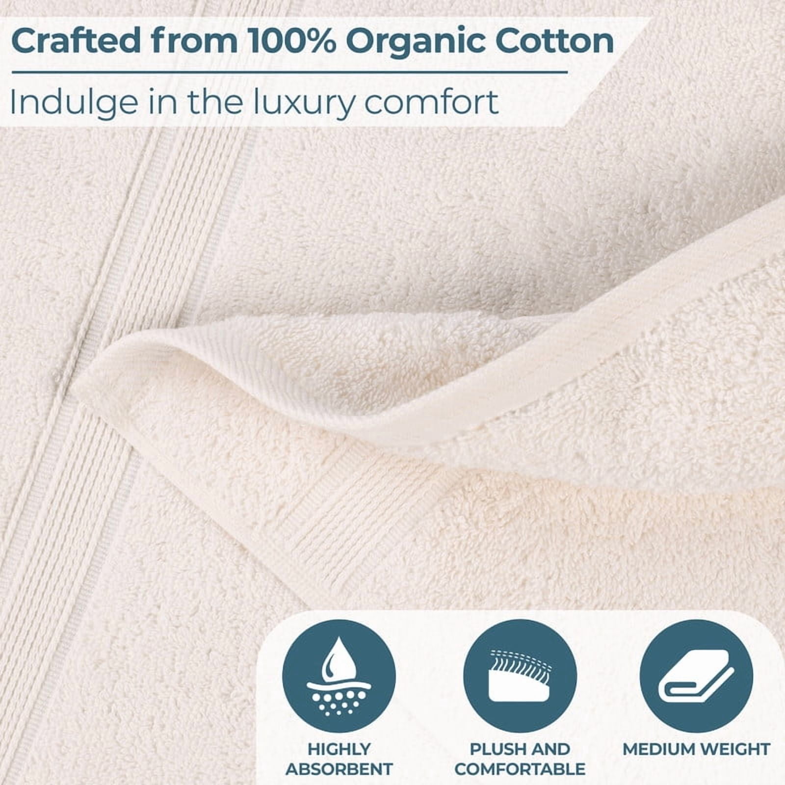 Superior Oregon Organic Cotton Solid 12-Piece Towel Set, Ivory