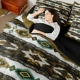 thumbnail image 4 of Castle Fairy Yellow Teal Aztec Bedding Comforter Set,Bohemian Western King Bedding Sets, 4 of 8