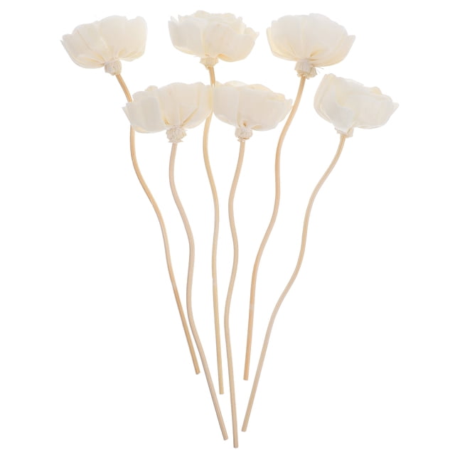 SHISUYAN 6pcs Reed Diffuser Sticks Flower Refill Essential Oil Aroma Diffuser Rattan Reeds Decorative Flower Diffuser Sticks For Home Fragrance