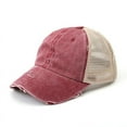 thumbnail image 6 of CoCopeaunt New Fashionable Wash Cotton Visor Hat Light Plate Horse Tail Baseball Cap Broken Net Cap, 6 of 6