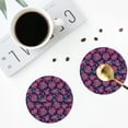 thumbnail image 4 of Yiaed Rose Flowers Print Leather Coasters for Drinks - Cup Coasters Coffee Table Kitchen Table Bar, Home & Office Gifts Handmade Drink Coasters-Round Shape, 4 of 6
