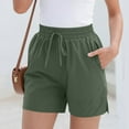 thumbnail image 2 of lcziwo Birthday Gifts, Women's Shorts Casual Elastic Waist Summer Workout Short Pants Quick Dry Soft Golf Lace Up Athletic Shorts with Pockets Green XXL, 2 of 9