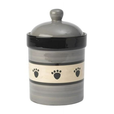 UPC: 0844534016751 | PetRageous Metro 6 Inch Diameter 9 Inch Tall Treat Jar Gray