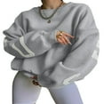thumbnail image 1 of Femmes Ample Pull-Over Sweat-Shirts Lettre Épaissi à Manches Longues Tops, 1 of 3