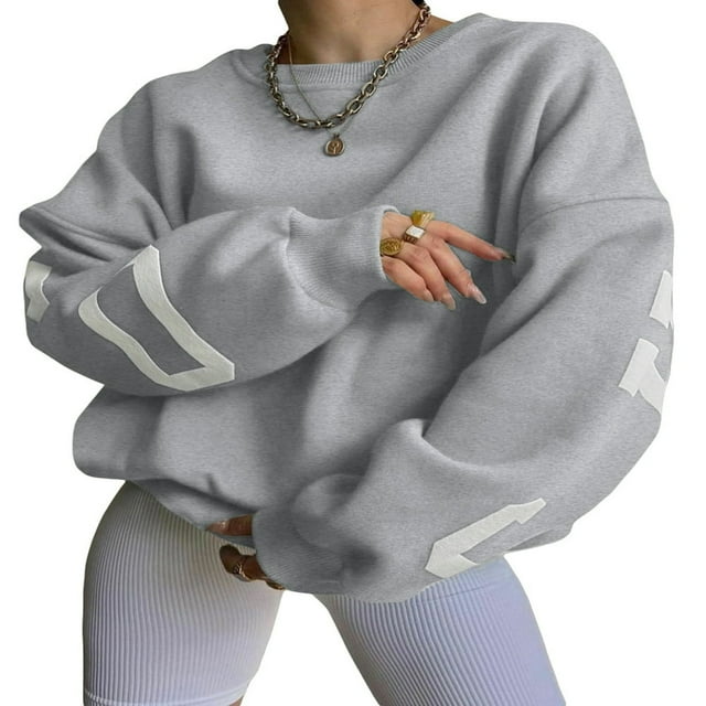 Femmes Lâches Pulls Sweat-Shirts Lettre Épaissi Manches Longues Tops