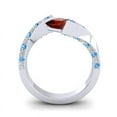 thumbnail image 4 of 1.20 Carat Natural Diamond Garnet & Blue Topaz Gemstone New Design Wedding Ring for Ladies Solid 14K White Gold Size 4.5 by Diamond-Capitals, 4 of 8