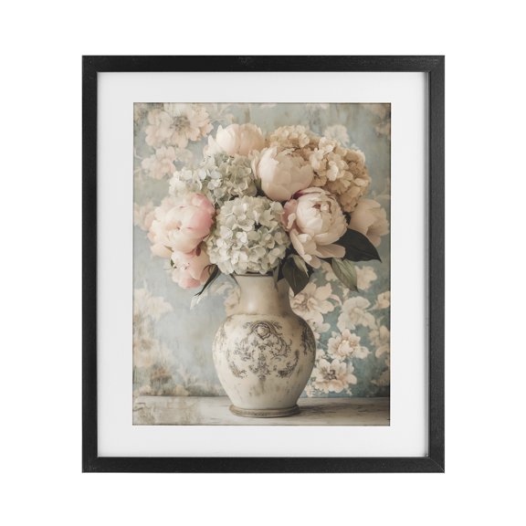 Stupell Industries French Country Delightful Arrangement of Flowers Black Framed Print Under Glass, 13 x 16, by Creative Studio