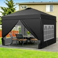 thumbnail image 5 of Ainfox 12x12 Pop up Canopy Tent with One Push Setup and Sidewalls,Instant Outdoor Shade Gazebos with Weighted Sandbags,Black, 5 of 9
