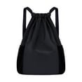 thumbnail image 2 of Mochila con cordón para niños y adultos, bolsa con cordón para nadar, bailar al aire libre Negro, 2 of 8