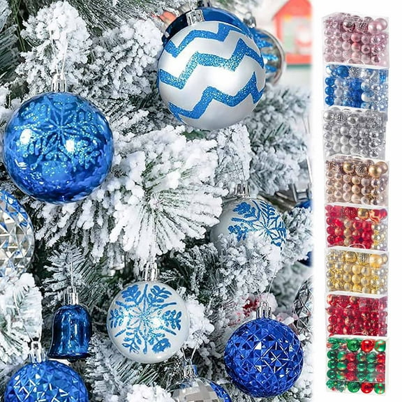 Dmlowu Christmas Balls Ornaments - 1Pack/116pcs Shatterproof Christmas Ornaments for Xmas Tree, Exquisite Christmas Ornaments Set for Holiday Party Christmas Tree Decorations