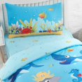 thumbnail image 2 of Literie pour Enfants Dauphins Bleus & Requins Housse de Couette / Couette Lit Simple, 2 of 6