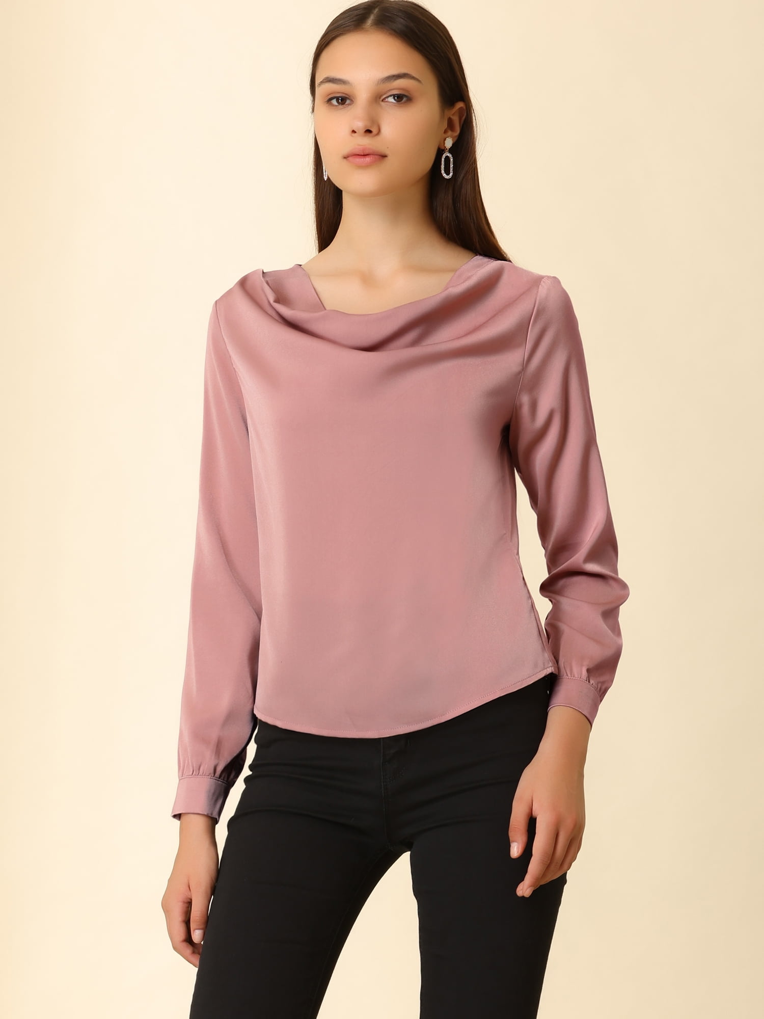 cowl neck top satin